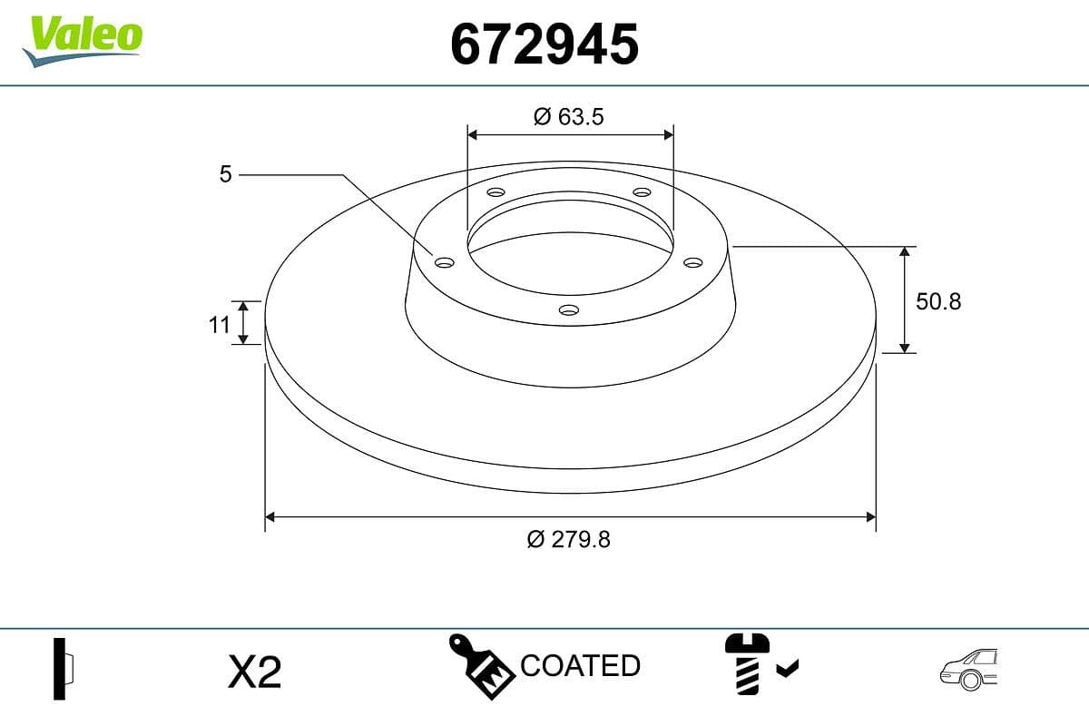 Disc frana VALEO 672945