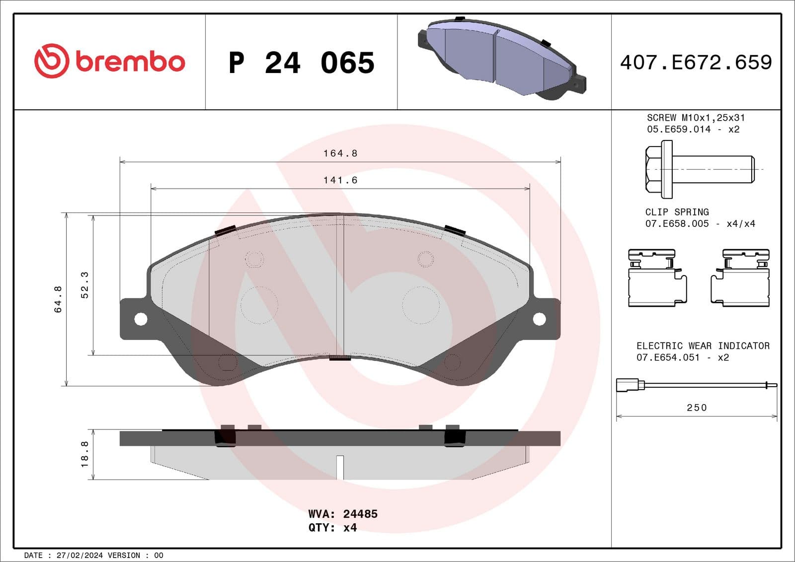 set placute frana,frana disc BREMBO PRIME LINE P 24 065