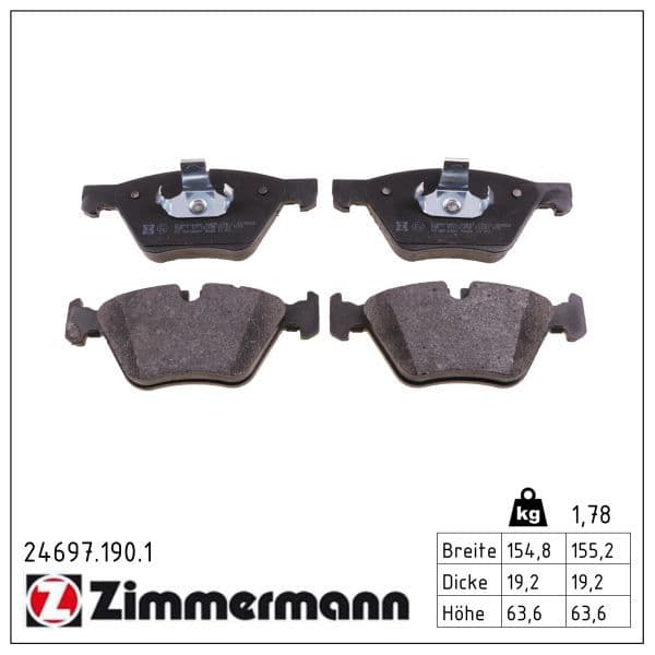 set placute frana,frana disc ZIMMERMANN 24697.190.1
