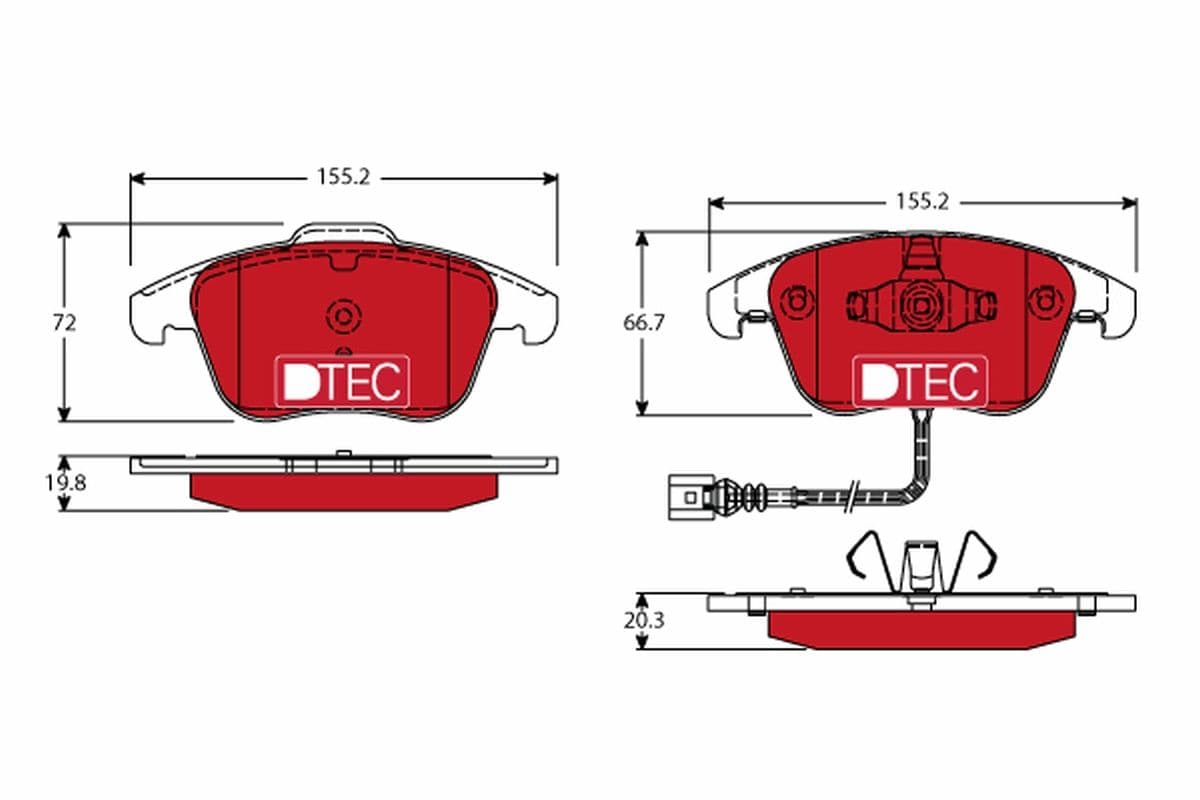 set placute frana,frana disc TRW DTEC COTEC GDB1762DTE