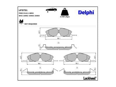 set placute frana,frana disc DELPHI LP3751