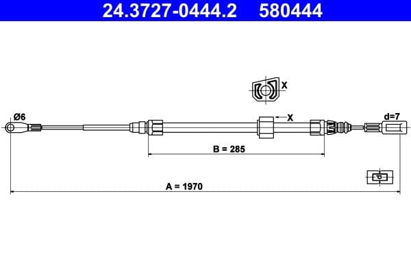 Cablu, frana de parcare ATE 24.3727-0444.2