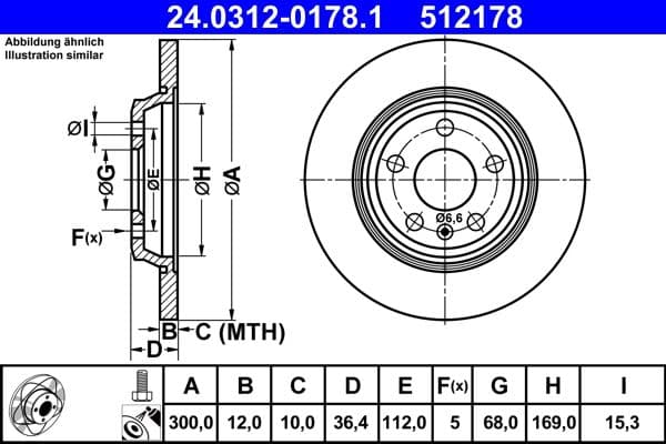 Disc frana ATE 24.0312-0178.1