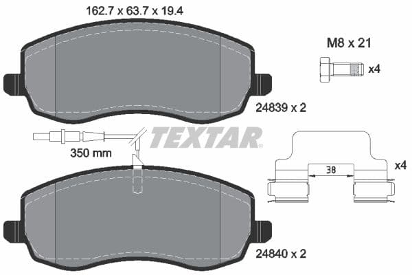 set placute frana,frana disc TEXTAR Q+ 2483901