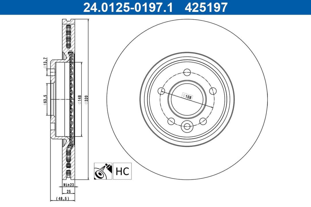 Disc frana ATE 24.0125-0197.1