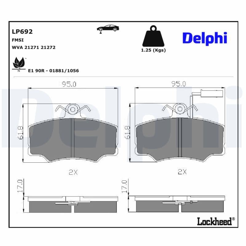 set placute frana,frana disc DELPHI LP692