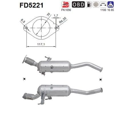Filtru funingine/particule, sist.de esapament AS FD5221