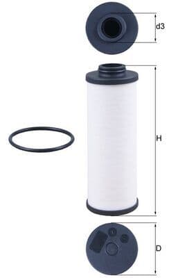 Filtru hidraulic, cutie de viteze automata MAHLE HX 186D