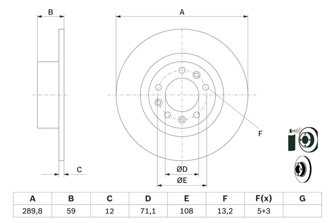 Disc frana BOSCH 0 986 479 F08