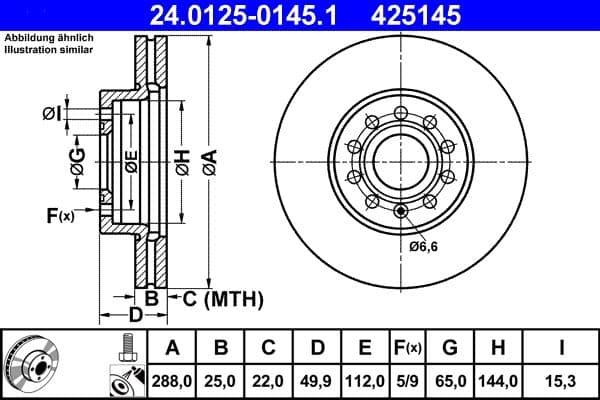 Disc frana ATE 24.0125-0145.1