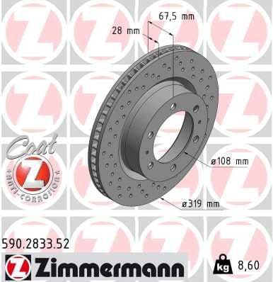 Disc frana ZIMMERMANN 590.2833.52