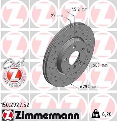 Disc frana ZIMMERMANN SPORT Z 150.2927.52