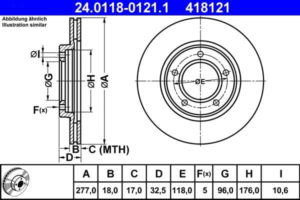 Disc frana ATE 24.0118-0121.1
