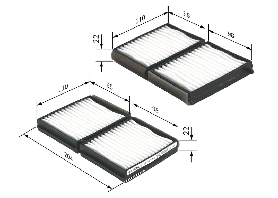 Filtru, aer habitaclu BOSCH 1 987 432 117