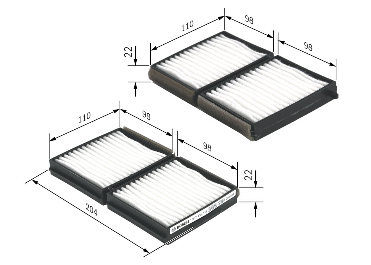 Filtru, aer habitaclu BOSCH 1 987 432 117