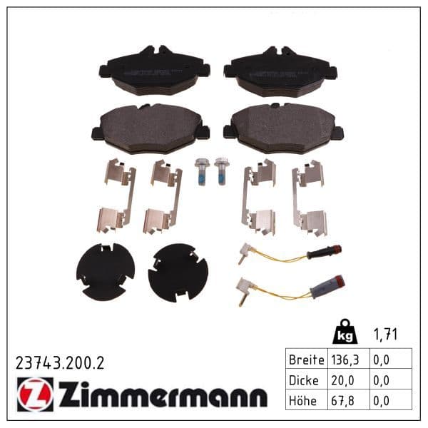 set placute frana,frana disc ZIMMERMANN 23743.200.2