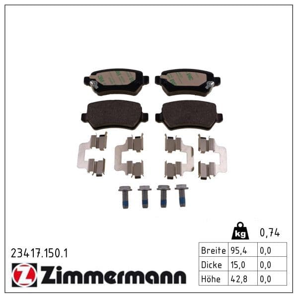 set placute frana,frana disc ZIMMERMANN 23417.150.1