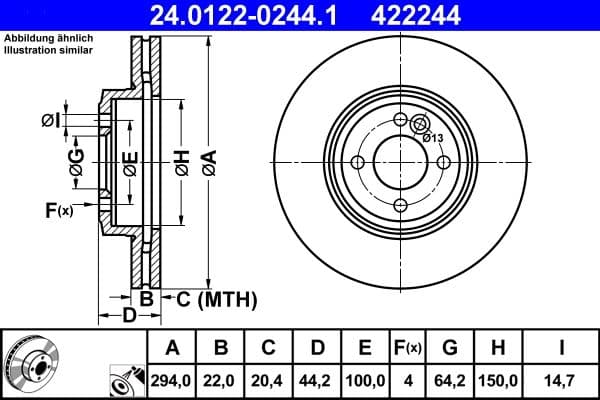 Disc frana ATE 24.0122-0244.1