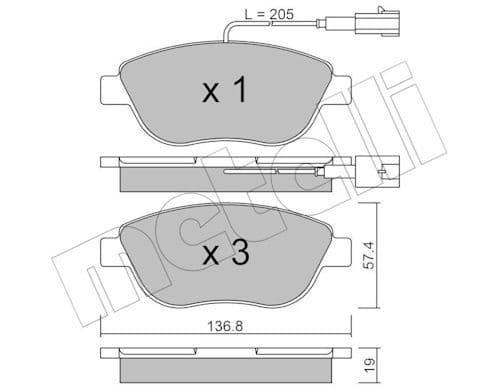 set placute frana,frana disc METELLI 22-0322-0