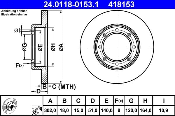 Disc frana ATE 24.0118-0153.1