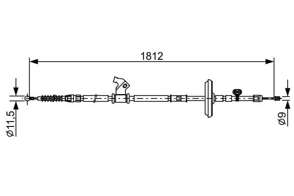 Cablu, frana de parcare BOSCH 1 987 482 536