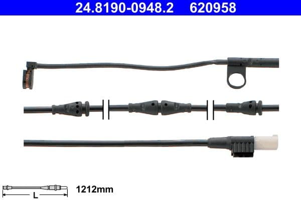 senzor de avertizare,uzura placute de frana ATE 24.8190-0948.2