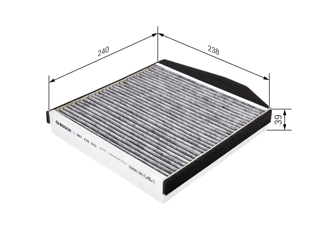 Filtru, aer habitaclu BOSCH 1 987 432 531