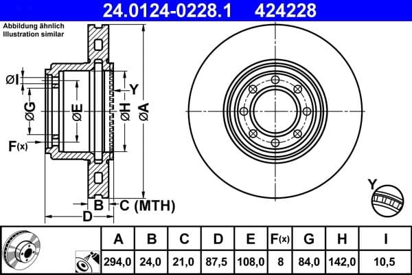 Disc frana ATE 24.0124-0228.1