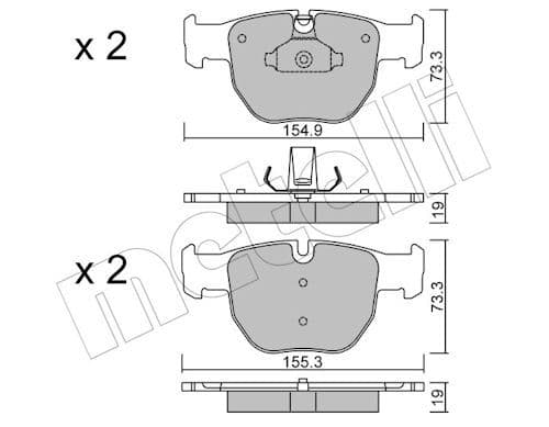 set placute frana,frana disc METELLI 22-0598-0