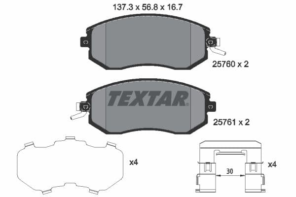 set placute frana,frana disc TEXTAR 2576001
