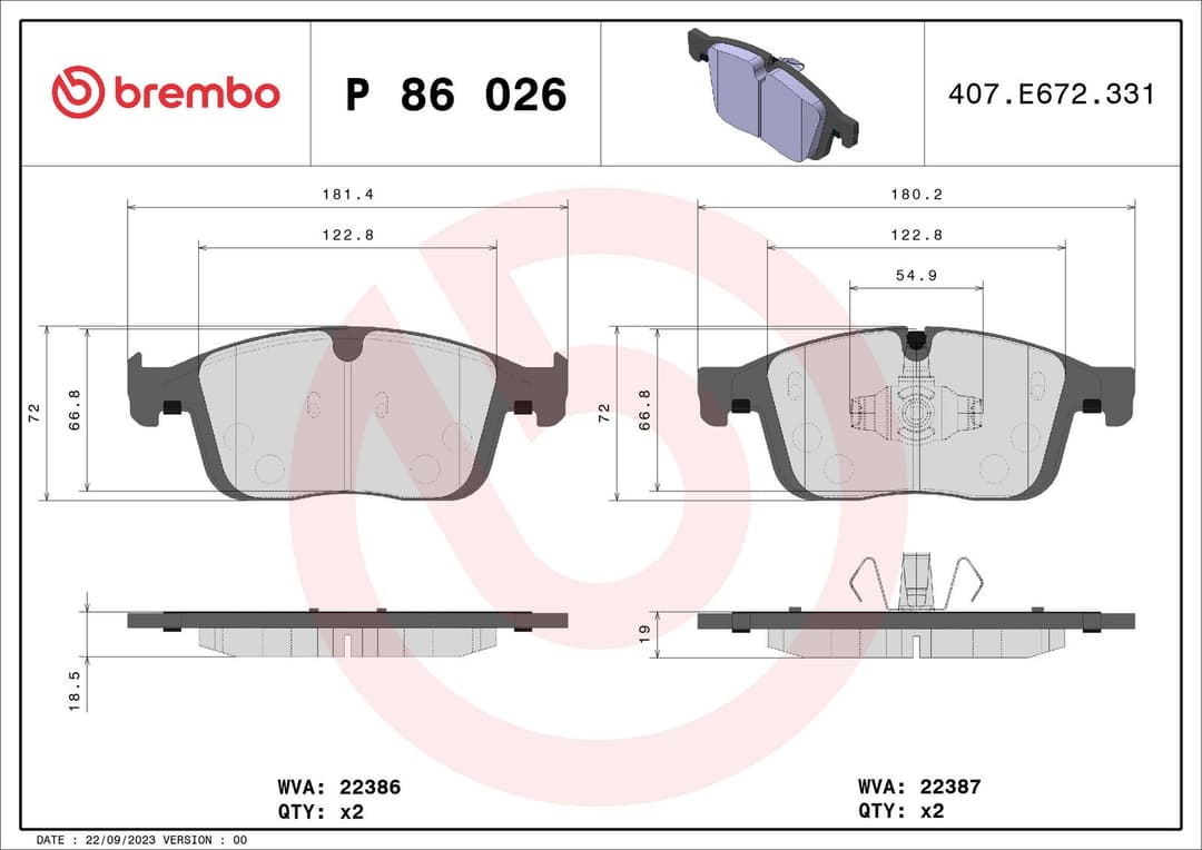 set placute frana,frana disc BREMBO PRIME LINE P 86 026
