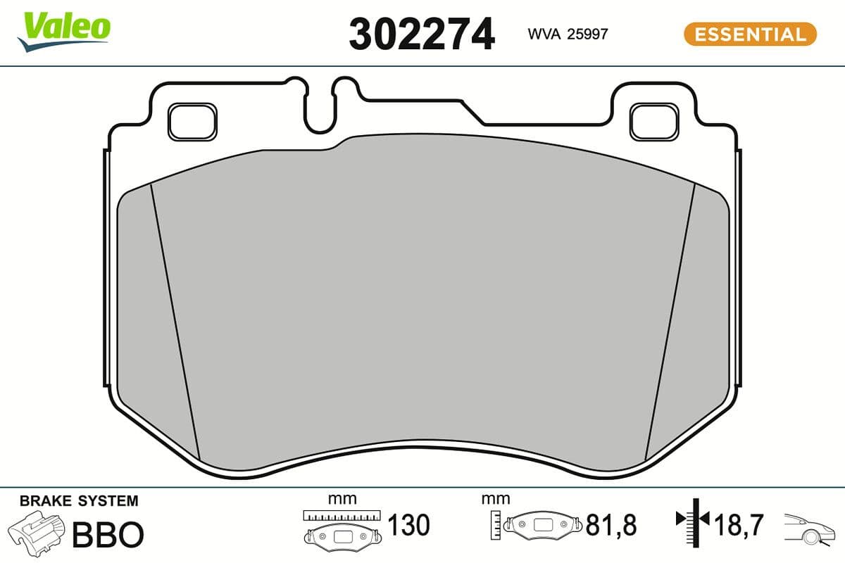 set placute frana,frana disc VALEO ESSENTIAL 302274