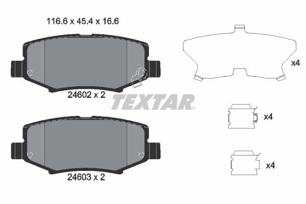set placute frana,frana disc TEXTAR 2460201