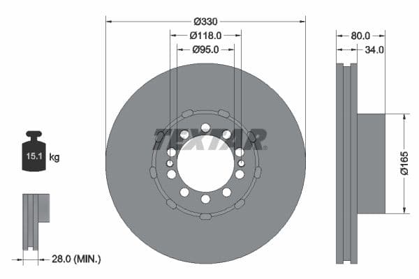 Disc frana TEXTAR 93192600
