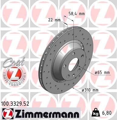 Disc frana ZIMMERMANN 100.3329.52