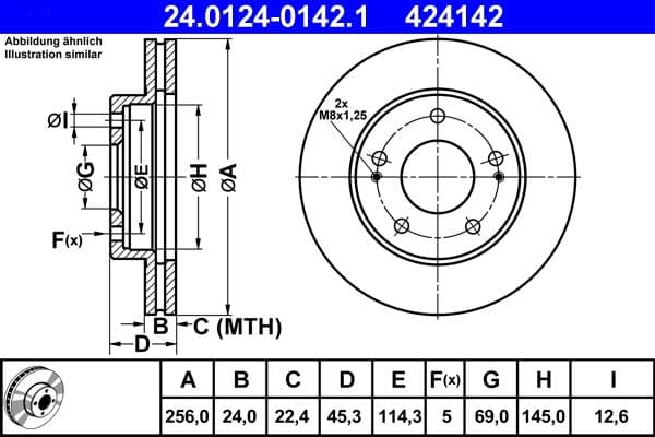 Disc frana ATE 24.0124-0142.1