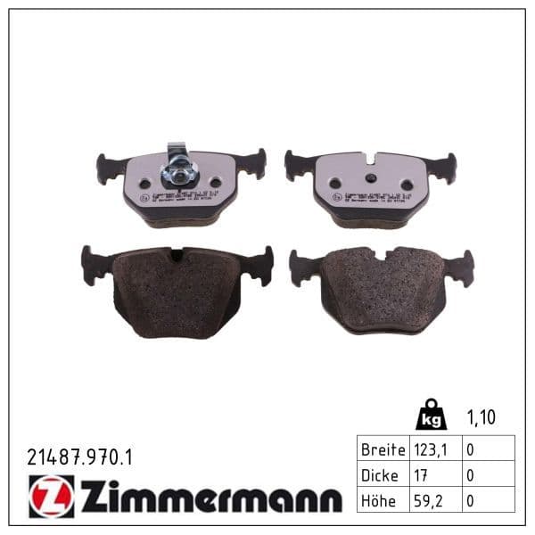 set placute frana,frana disc ZIMMERMANN 21487.970.1
