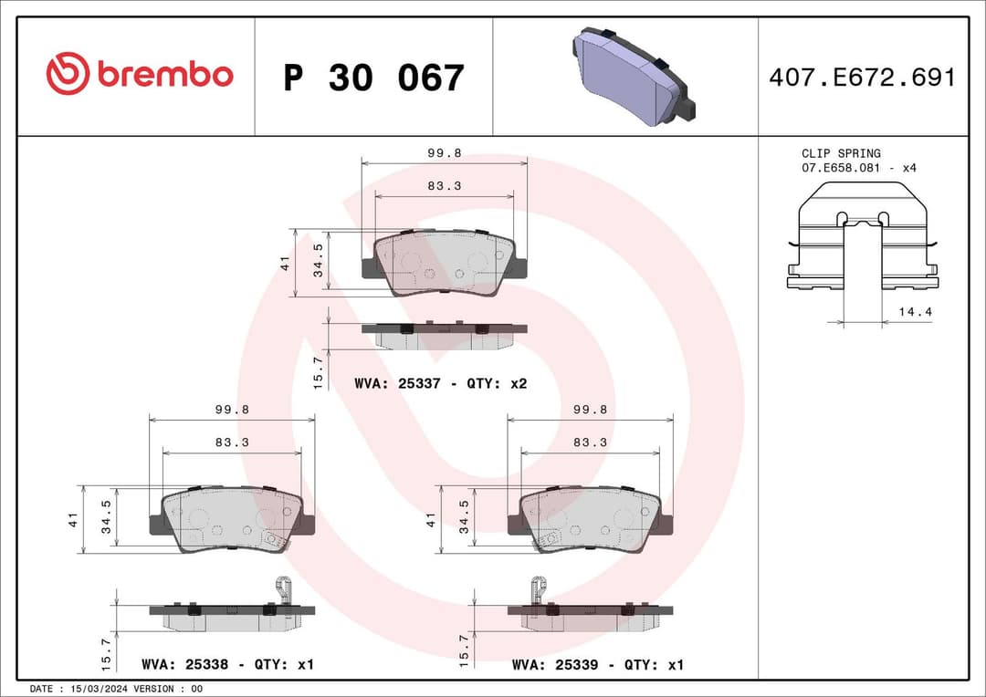 set placute frana,frana disc BREMBO PRIME LINE P 30 067