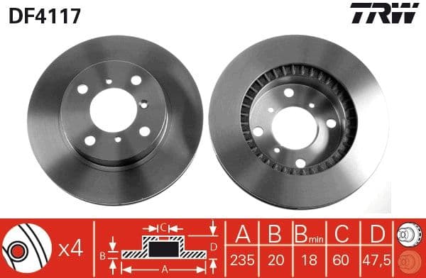Disc frana TRW DF4117