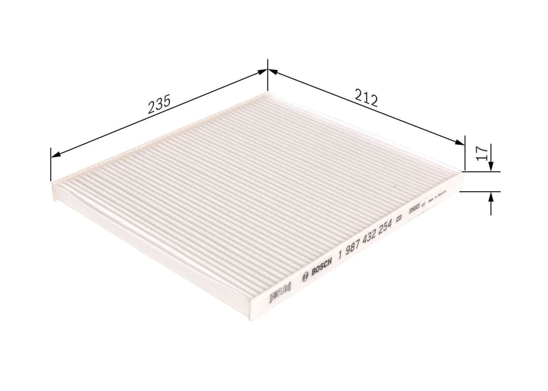 Filtru, aer habitaclu BOSCH 1 987 432 254