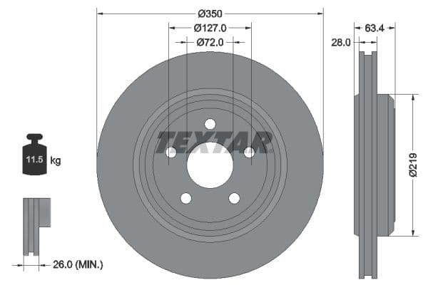 Disc frana TEXTAR PRO 92282003