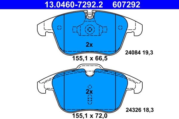 set placute frana,frana disc ATE 13.0460-7292.2