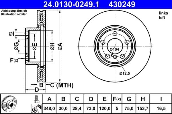 Disc frana ATE 24.0130-0249.1