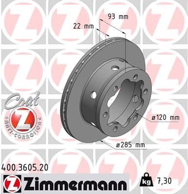 Disc frana ZIMMERMANN COAT Z 400.3605.20