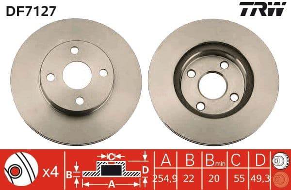 Disc frana TRW DF7127