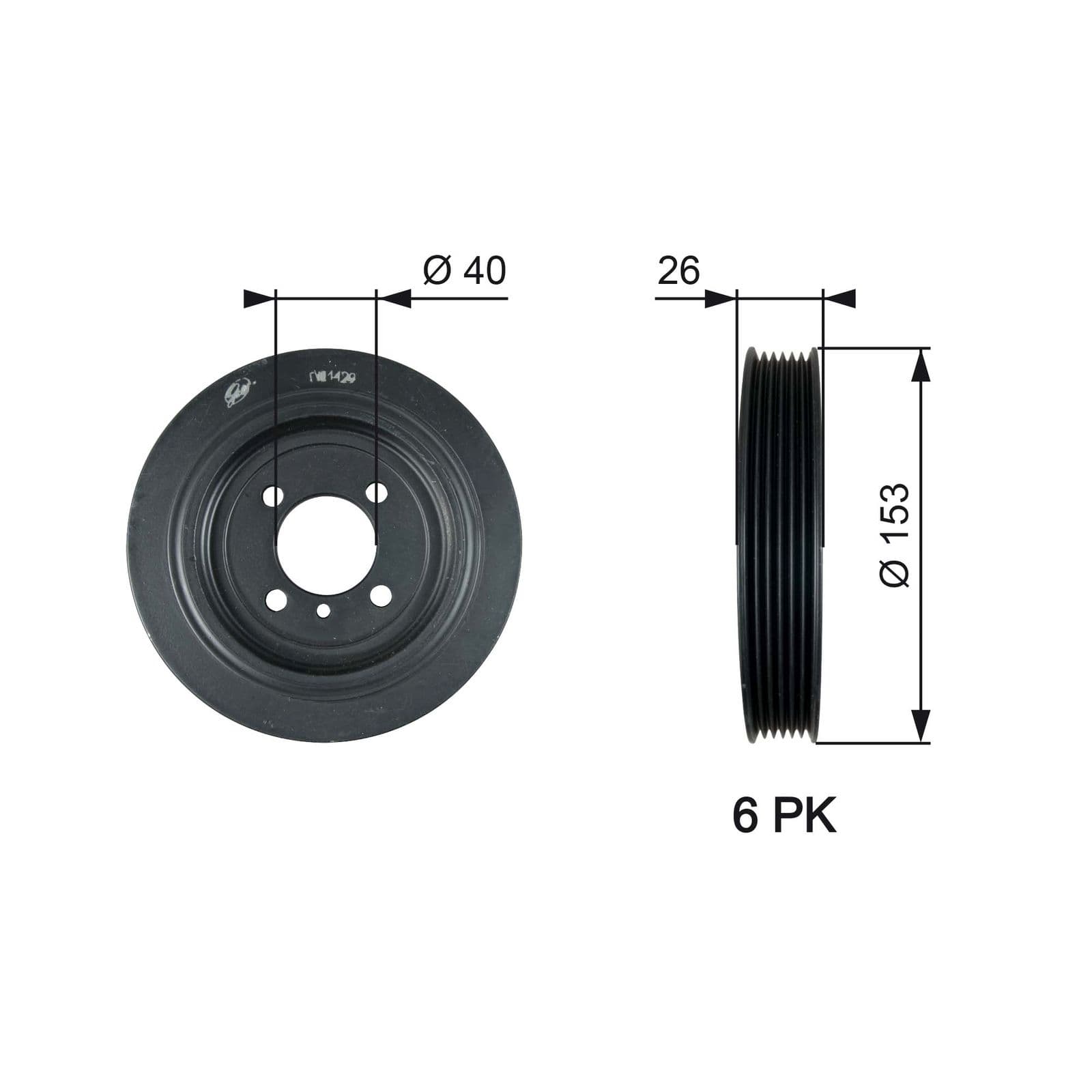 Fulie curea, arbore cotit GATES DriveAlign™ TVD1129