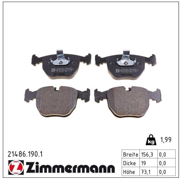 set placute frana,frana disc ZIMMERMANN 21486.190.1