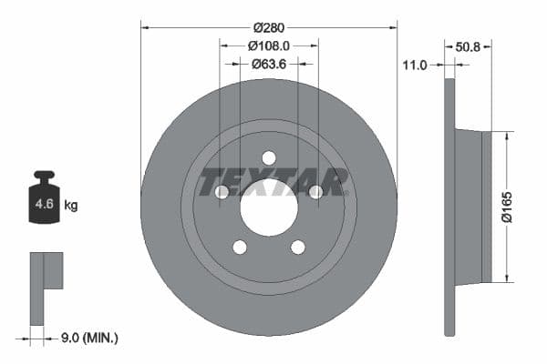 Disc frana TEXTAR PRO 92326403