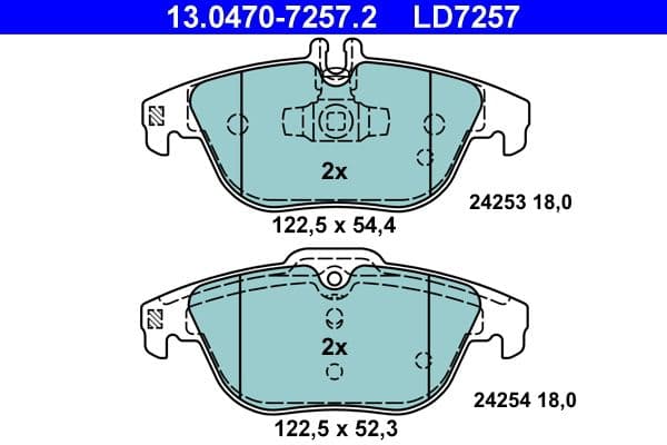 set placute frana,frana disc ATE Ceramic 13.0470-7257.2