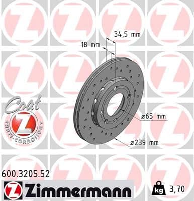 Disc frana ZIMMERMANN 600.3205.52
